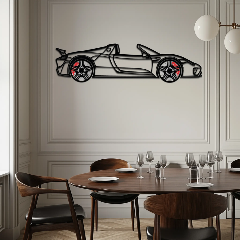 Porsche 918 Spyder Silhouette Metal Wall Art – Hybrid Hypercar Decor with Rotating Wheels ⚡🏁,KAFMEKA061 by Enova Art
