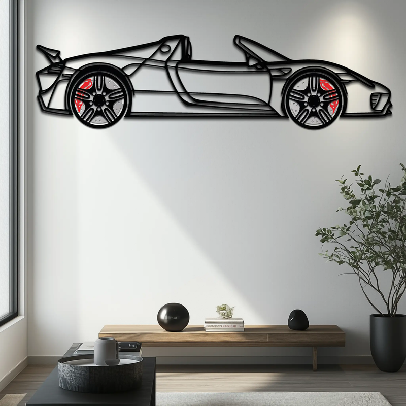 Porsche 918 Spyder Silhouette Metal Wall Art – Hybrid Hypercar Decor with Rotating Wheels ⚡🏁,KAFMEKA061 by Enova Art