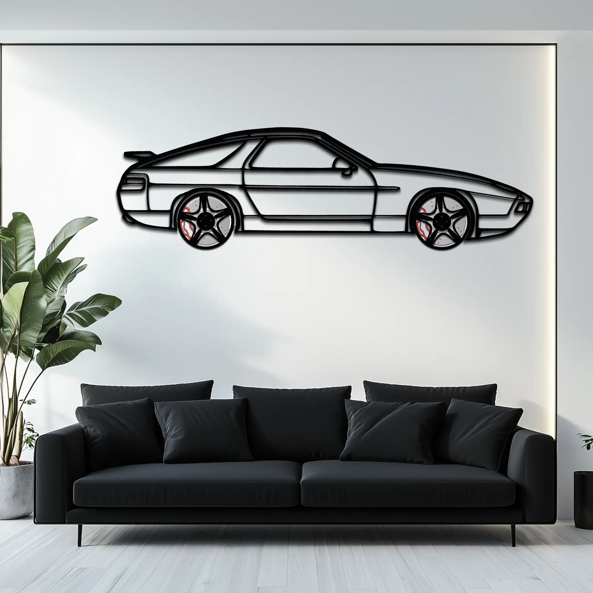 Porsche 928 GTS Silhouette Metal Wall Art – Classic Grand Tourer Decor with Rotating Wheels-KAFMEKA062 by Enova Art
