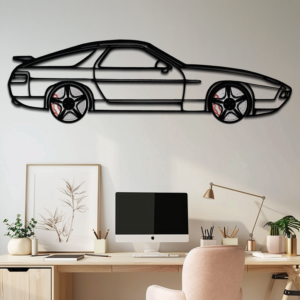 Porsche 928 GTS Silhouette Metal Wall Art – Classic Grand Tourer Decor with Rotating Wheels-KAFMEKA062 by Enova Art