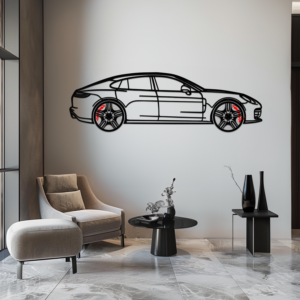 Porsche Taycan Turbo Cross Metal Wall Art – Electric Performance Silhouette with Rotating Wheels-KAFMEKA067, photo 4 of 10