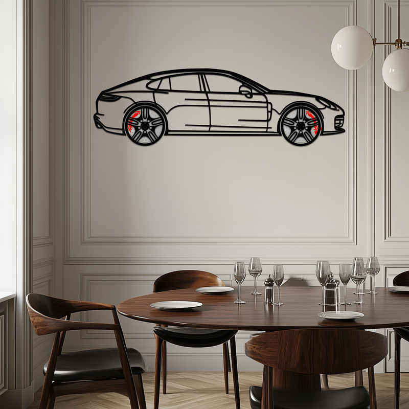 Porsche Taycan Turbo Cross Metal Wall Art – Electric Performance Silhouette with Rotating Wheels-KAFMEKA067, photo 5 of 10
