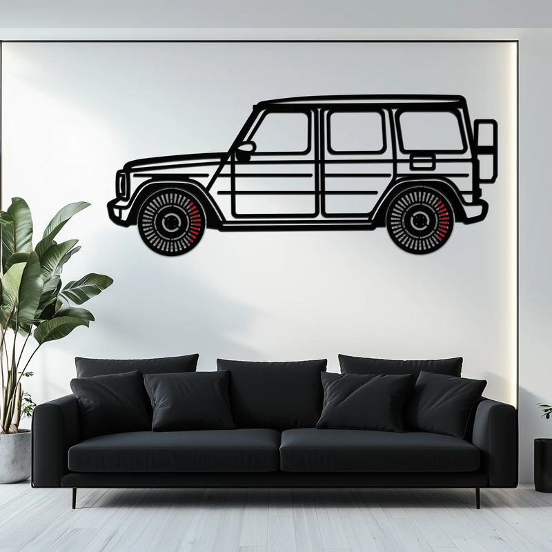 Mercedes G-Class Metal Wall Art – Luxury SUV Silhouette with Rotating Wheels 🚙✨KAFMEKA069 by Enova Art