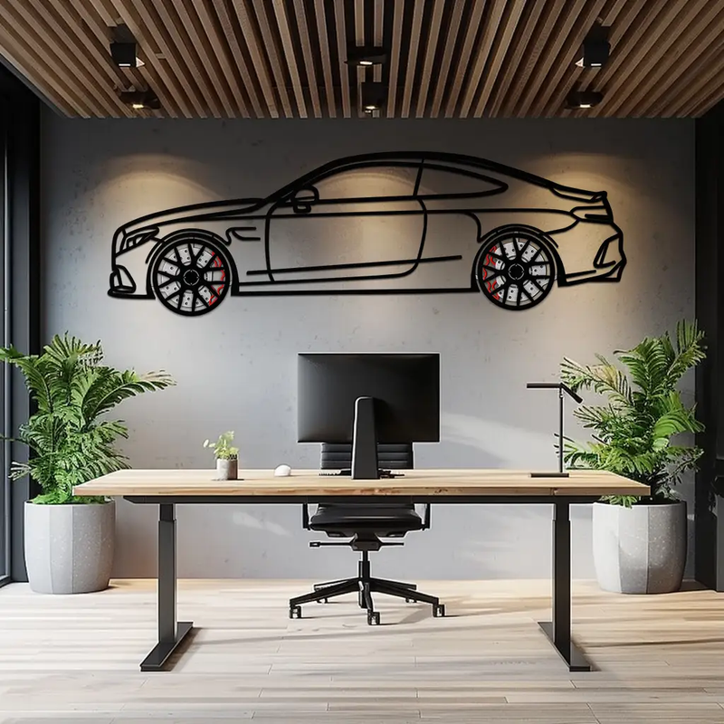 Mercedes C63 AMG Metal Wall Art – Performance Coupe Silhouette with Rotating Wheels 🔥🏁KAFMEKA071 by Enova Art