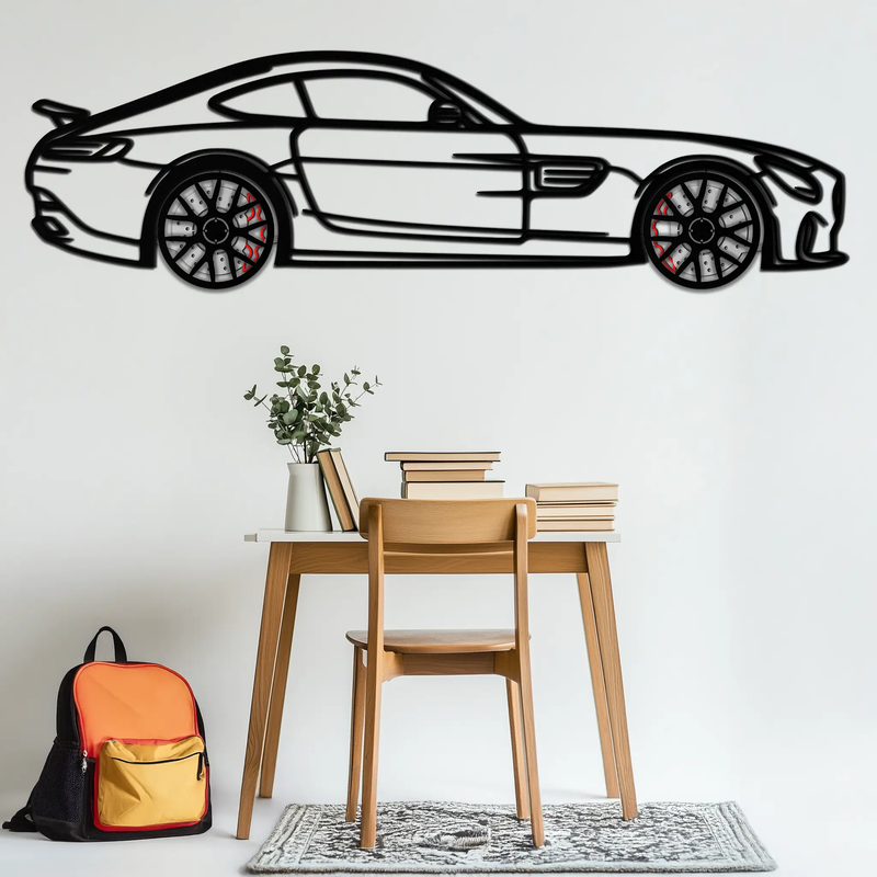 Mercedes AMG GTS Metal Wall Art – Rotating Wheel Luxury Car Decor – Perfect Gift for Car Enthusiasts - KAFMEKA073 by Enova Art