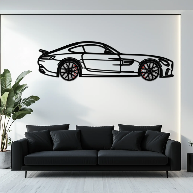 Mercedes AMG GTS Metal Wall Art – Rotating Wheel Luxury Car Decor – Perfect Gift for Car Enthusiasts - KAFMEKA073 by Enova Art