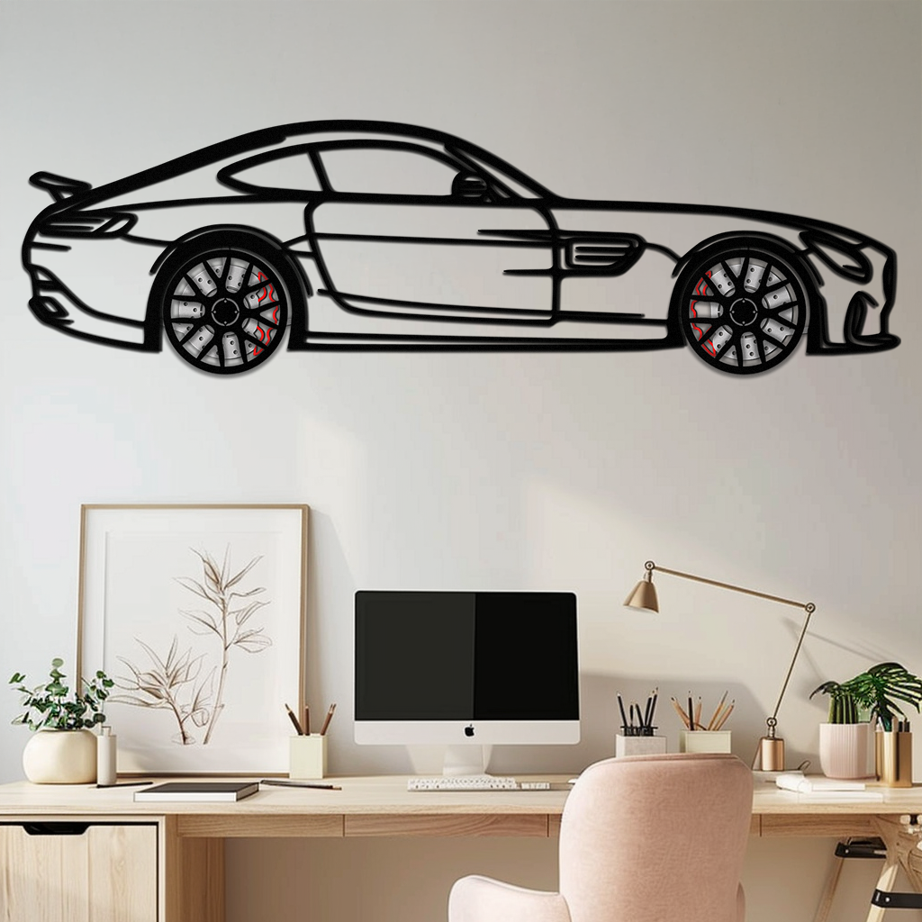 Mercedes AMG GTS Metal Wall Art – Rotating Wheel Luxury Car Decor – Perfect Gift for Car Enthusiasts - KAFMEKA073 by Enova Art
