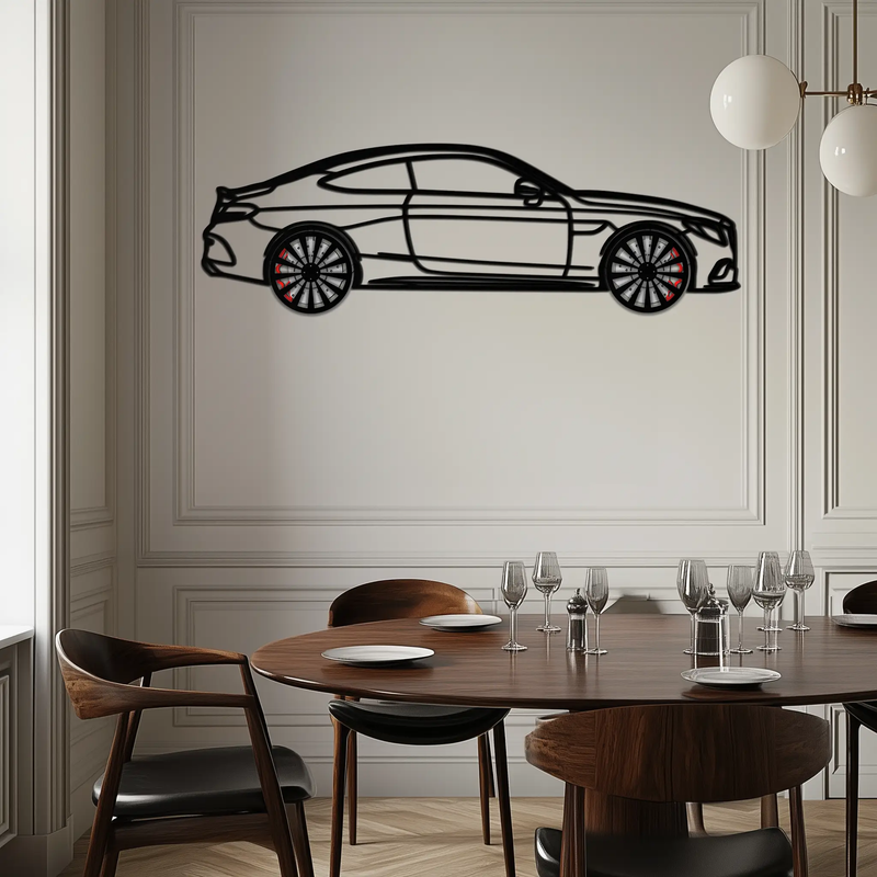 Mercedes C300 Coupe Metal Wall Art – Rotating Wheels Edition – Luxury Car Silhouette Decor for Home, Office & Garage - KAFMEKA074 by Enova Art