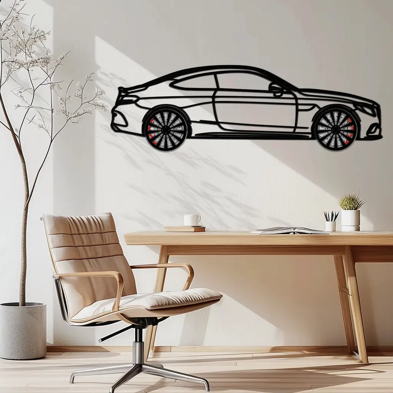 Mercedes C300 Coupe Metal Wall Art – Rotating Wheels Edition – Luxury Car Silhouette Decor for Home, Office & Garage - KAFMEKA074 by Enova Art