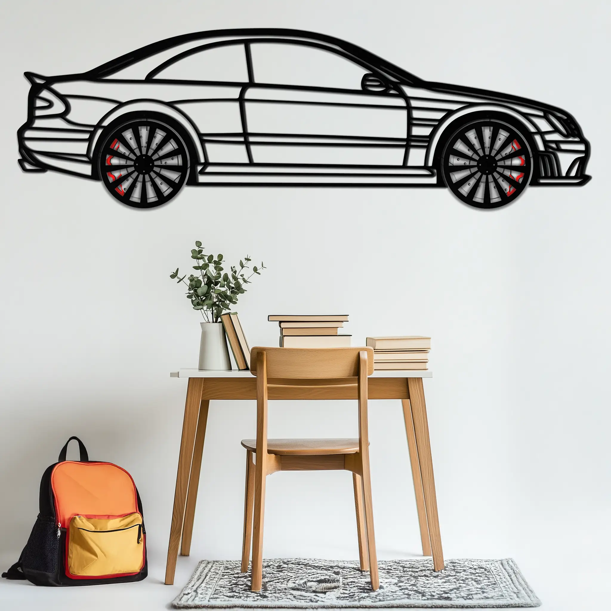 Mercedes CLK63 Metal Wall Art – Spinning Wheel Garage Decor for Car Enthusiasts - KAFMEKA076 by Enova Art