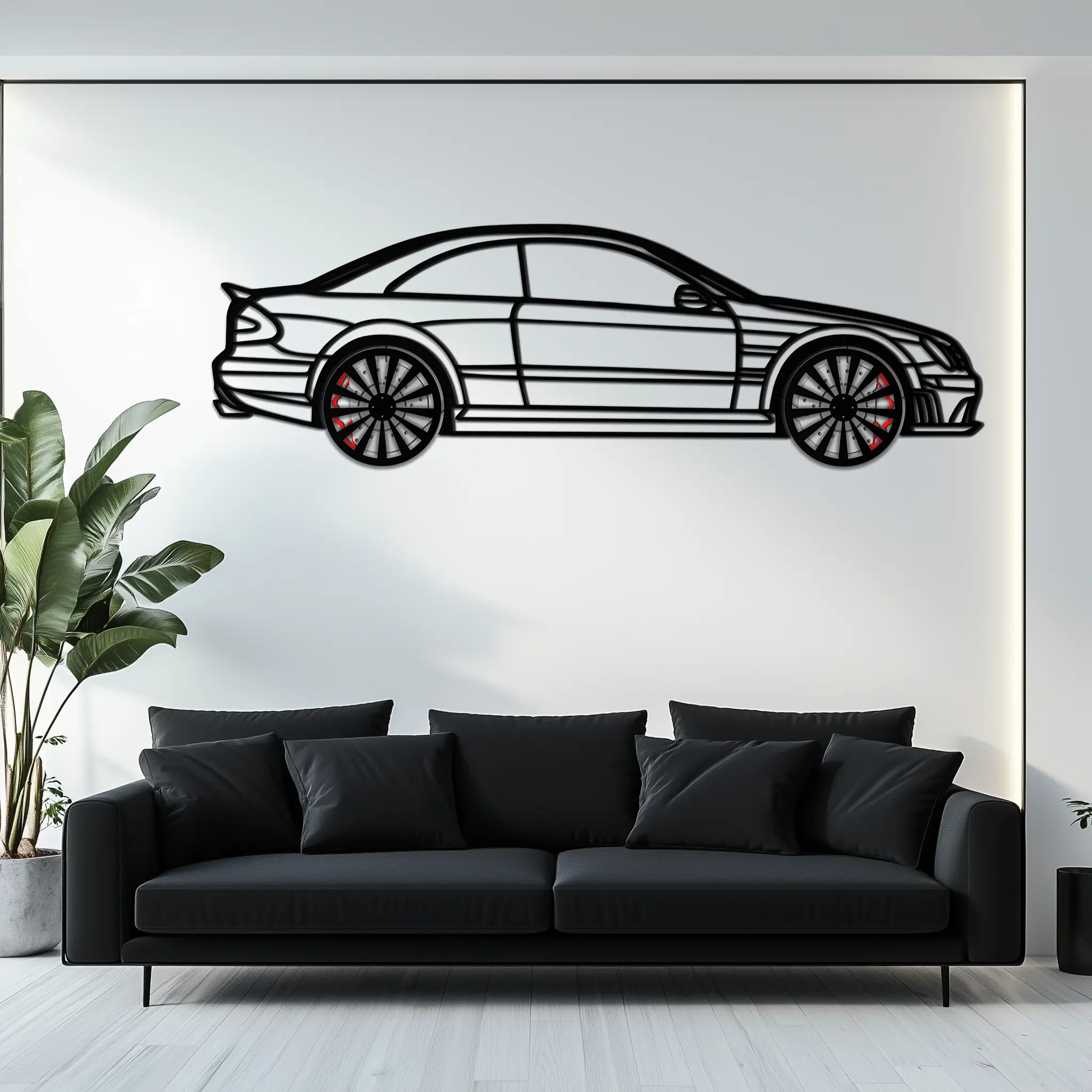 Mercedes CLK63 Metal Wall Art – Spinning Wheel Garage Decor for Car Enthusiasts - KAFMEKA076 by Enova Art