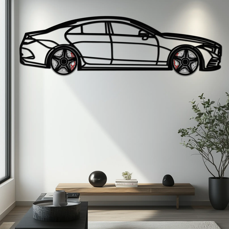 Mercedes CLS Metal Car Wall Art – Rotating Wheels • Luxury Automotive Decor Gift - KAFMEKA077 by Enova Art
