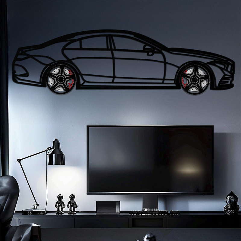 Mercedes CLS Metal Car Wall Art – Rotating Wheels • Luxury Automotive Decor Gift - KAFMEKA077 by Enova Art