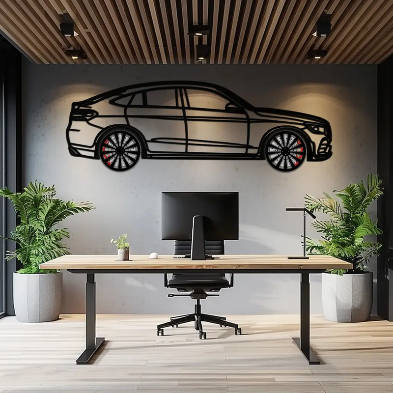 Mercedes GLC Coupe Metal Wall Art – Rotating Wheels Edition | Luxury AMG-Inspired Garage & Home Decor -KAFMEKA081 by Enova Art