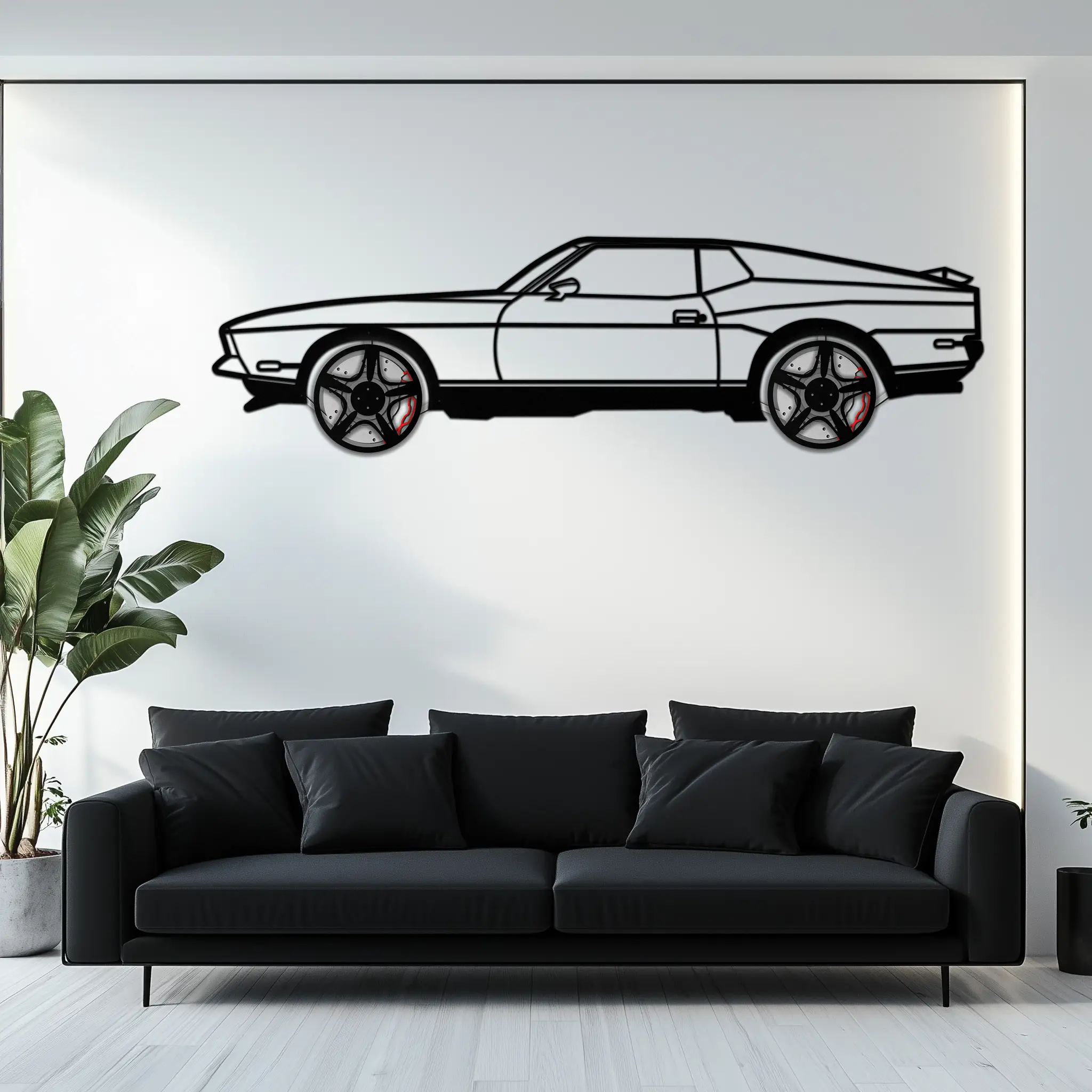 Ford Mustang 1971 Metal Car Wall Art – Rotating Wheels Classic Muscle Car Decor, Garage & Office Gift-KAFMEKA086 by Enova Art