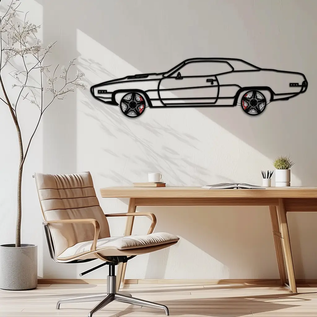 1971 Road Runner Side Profile Metal Wall Art – Classic Muscle Car Silhouette with Rotating Wheels | Garage & Office Decor Gift-KAFMEKA087 by Enova Art