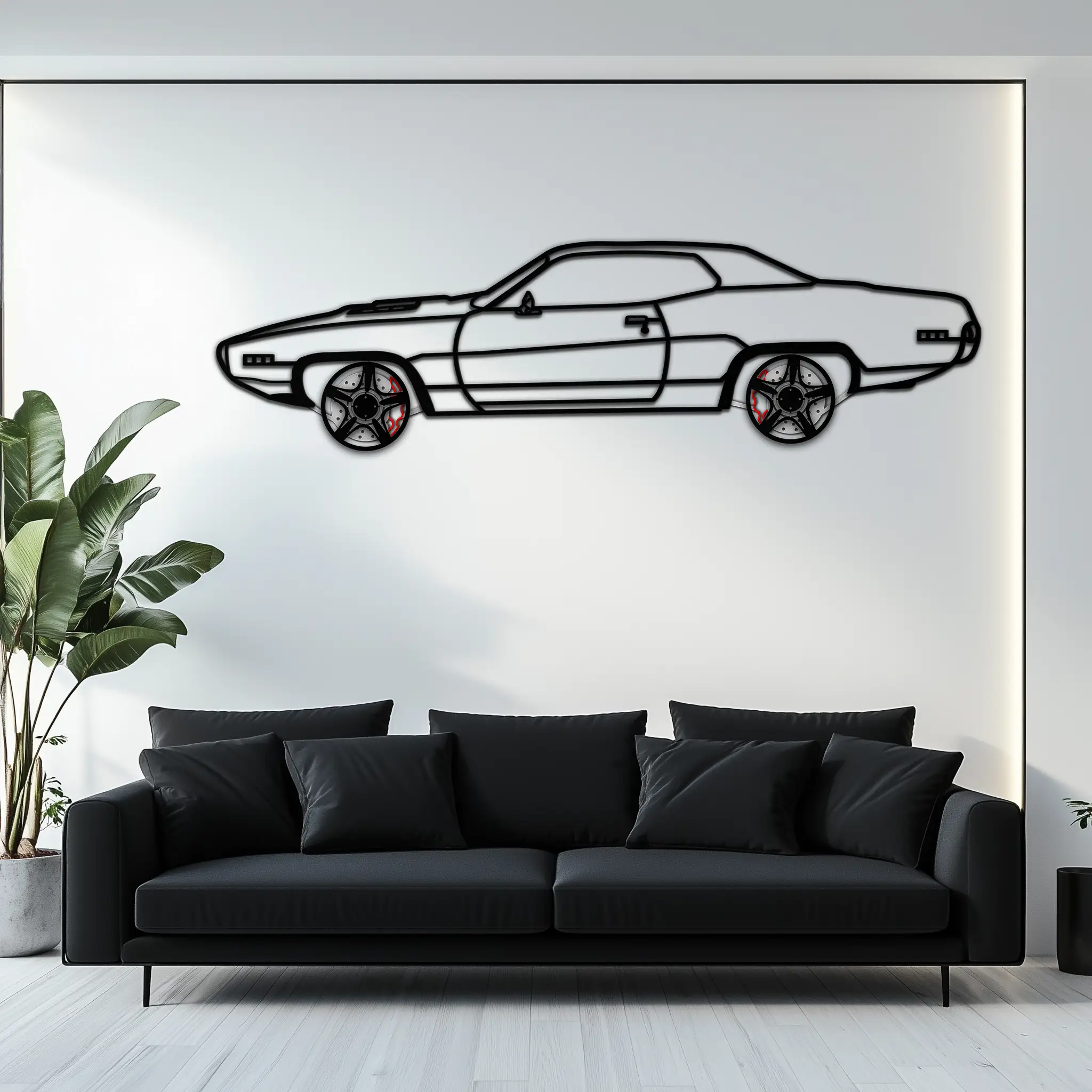 1971 Road Runner Side Profile Metal Wall Art – Classic Muscle Car Silhouette with Rotating Wheels | Garage & Office Decor Gift-KAFMEKA087 by Enova Art