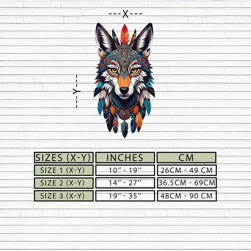 Colorful Tribal Wolf Metal Wall Art – Spirit Animal UV Decor-KAFUVM002 by Enova Art