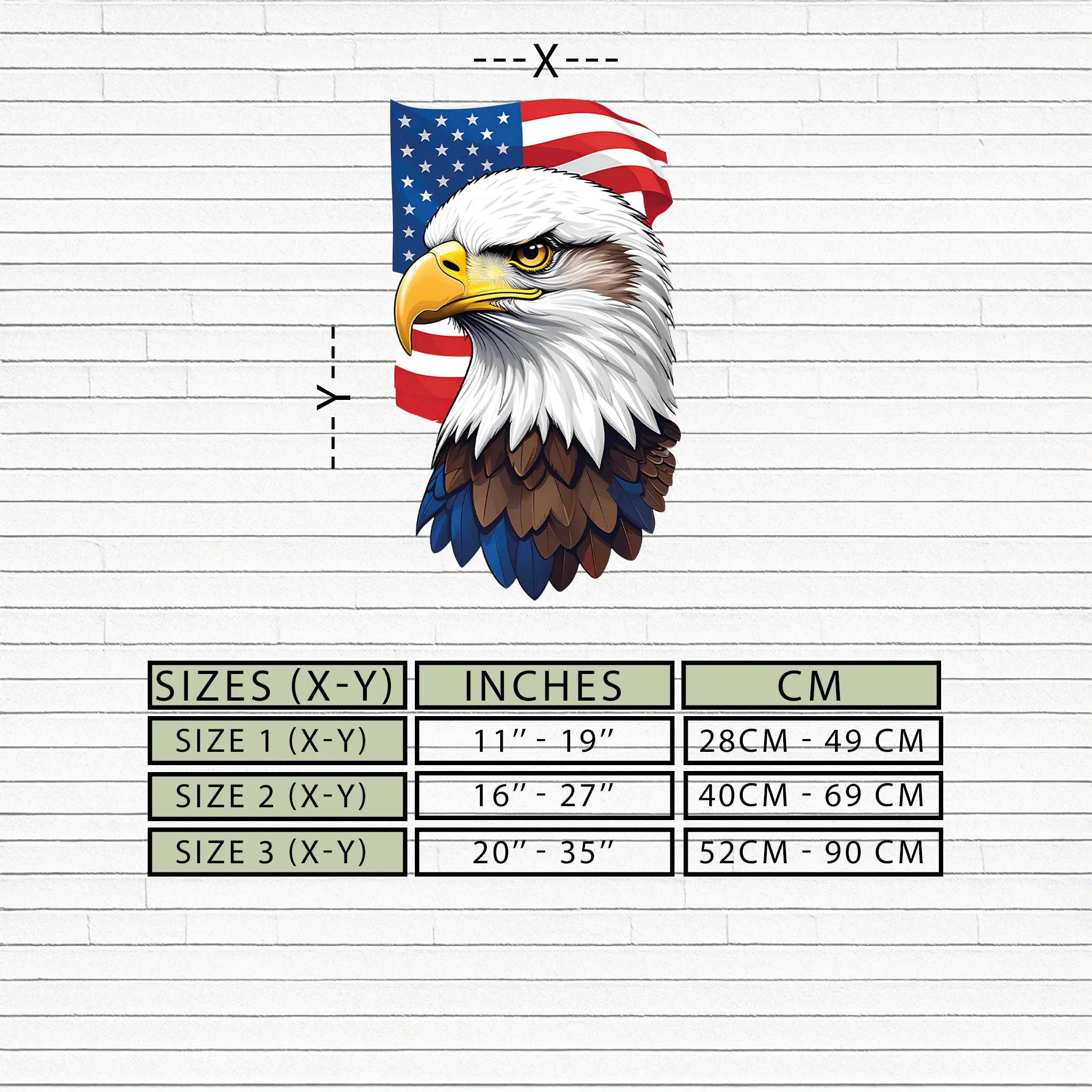 American Eagle Metal Wall Art – Patriotic UV Printed Decor-KAFUVM003 by Enova Art