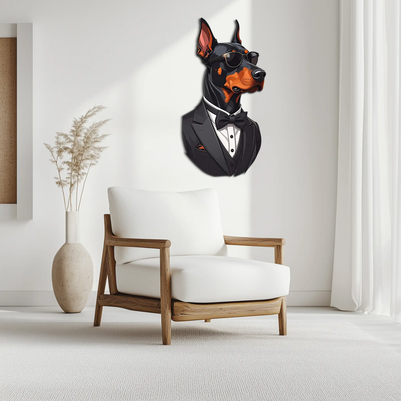 Gentleman Doberman Metal Wall Art – Cool Dog UV Decor-KAFUVM005 by Enova Art