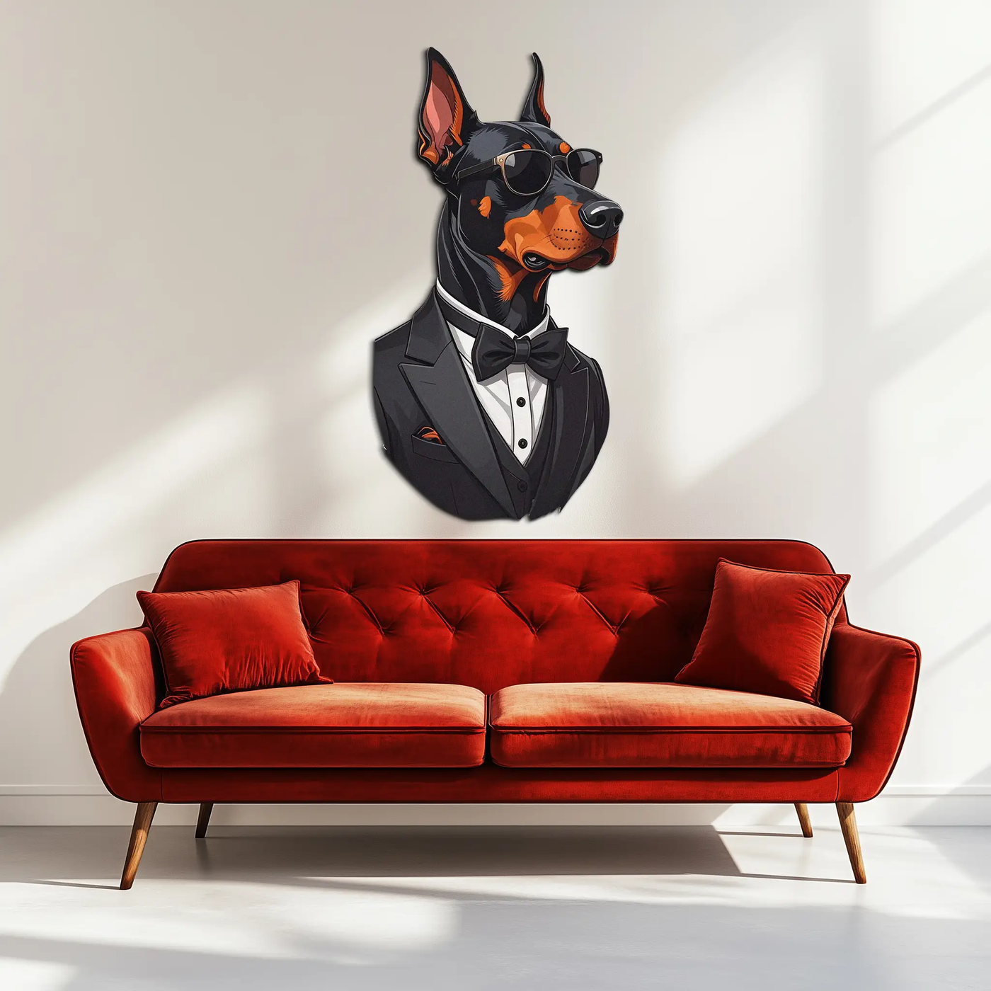 Gentleman Doberman Metal Wall Art – Cool Dog UV Decor-KAFUVM005 by Enova Art
