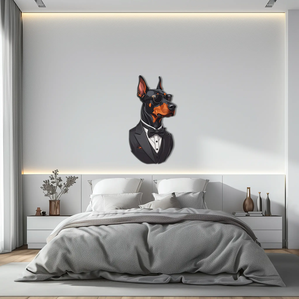 Gentleman Doberman Metal Wall Art – Cool Dog UV Decor-KAFUVM005 by Enova Art