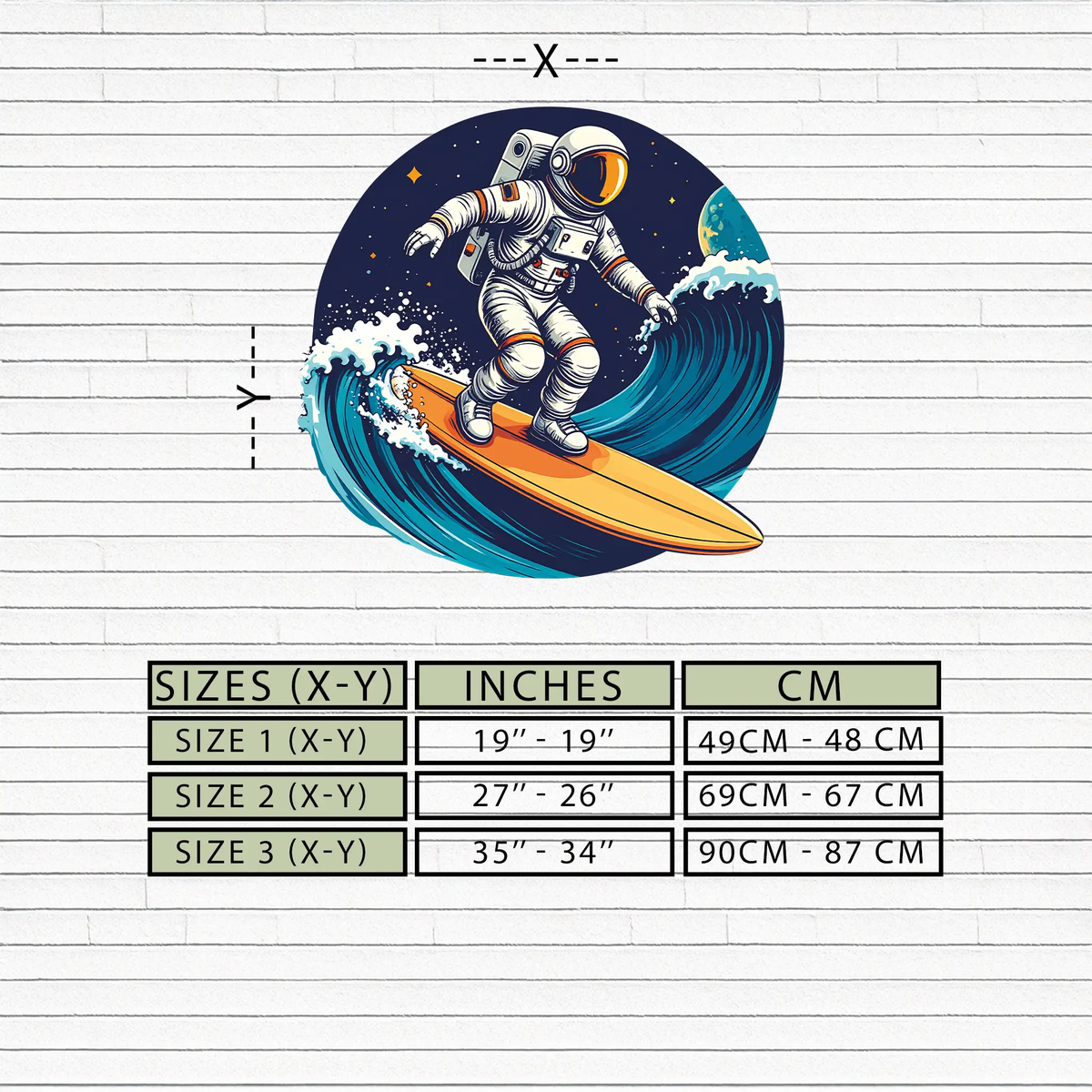 Astronaut Surfing Metal Wall Art – Space Wave UV Printed Decor-KAFUVM010 by Enova Art