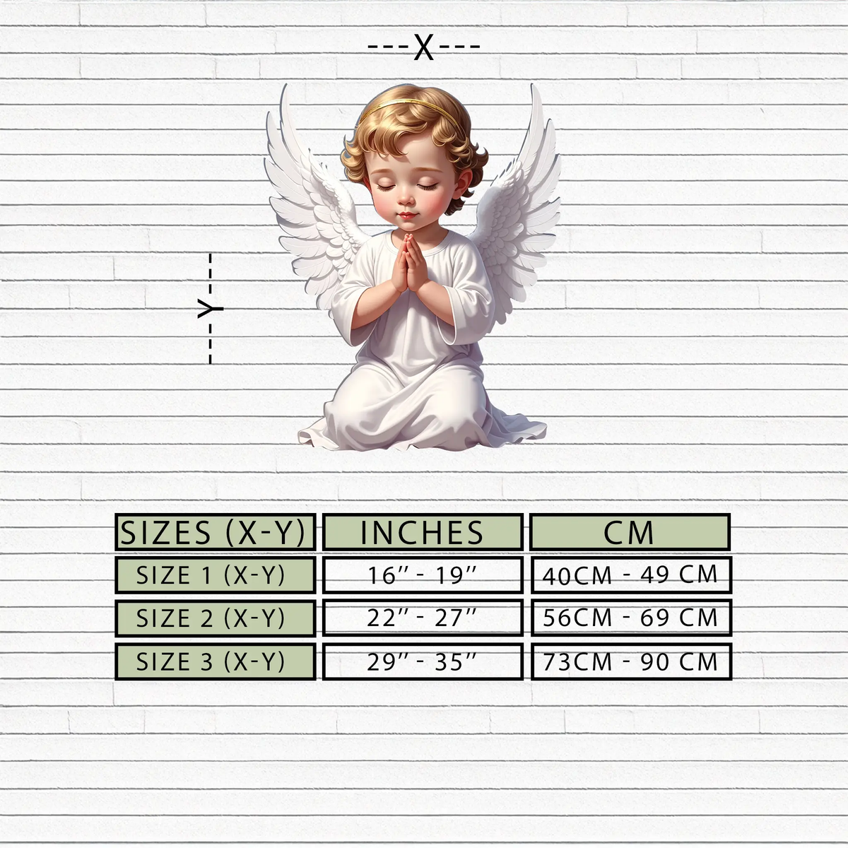 Praying Baby Angel Metal Wall Art – Religious Nursery Decor-KAFUVM020 by Enova Art