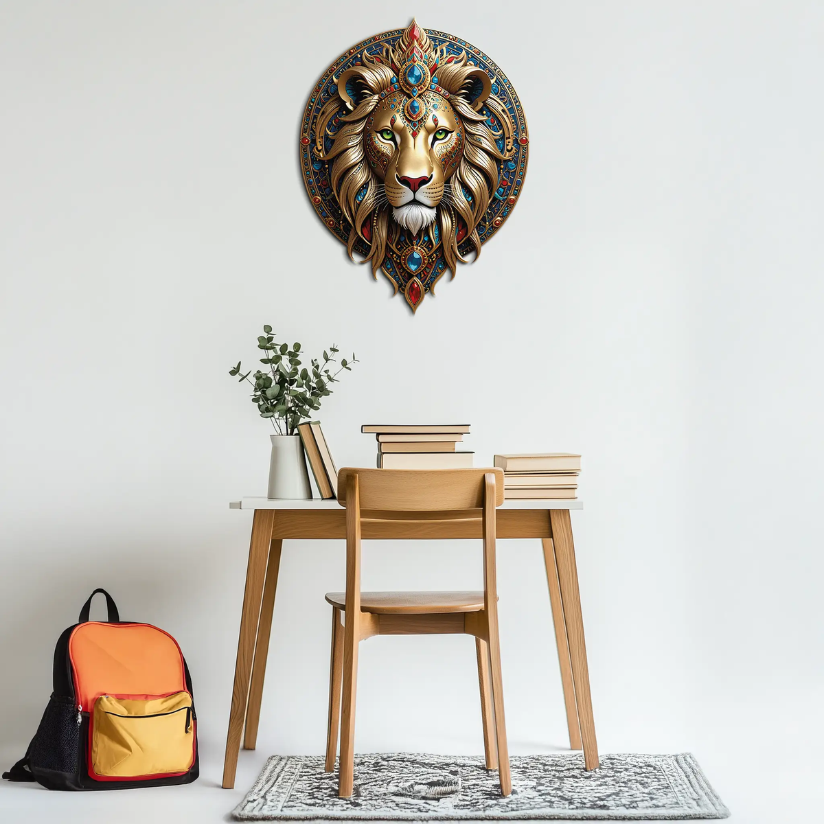 Regal Lion Mandala Wall Art – Royal Jungle Vibes Decor-KAFUVM026 by Enova Art
