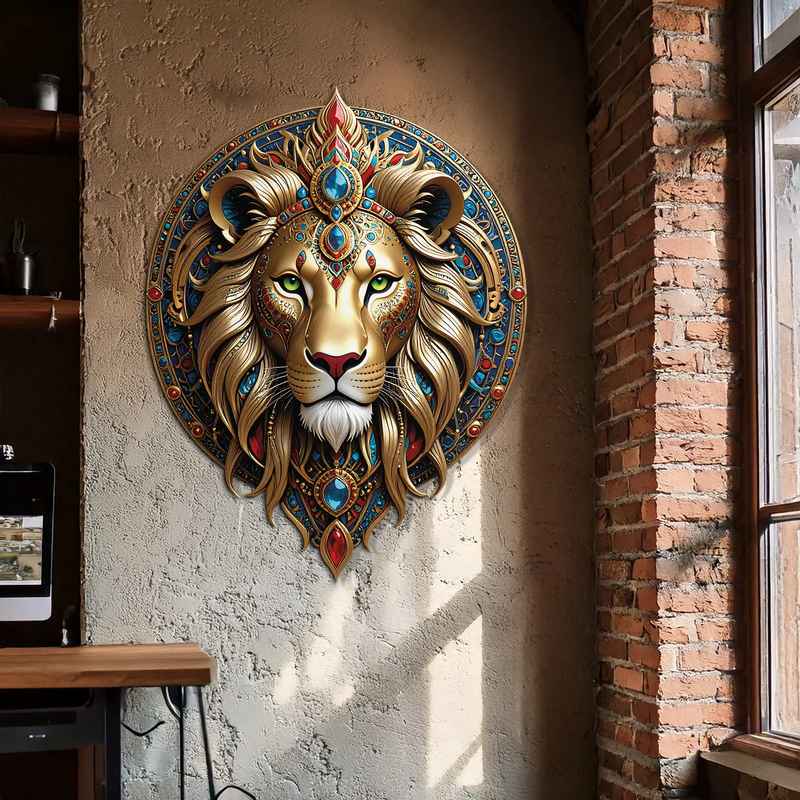 Regal Lion Mandala Wall Art – Royal Jungle Vibes Decor-KAFUVM026 by Enova Art