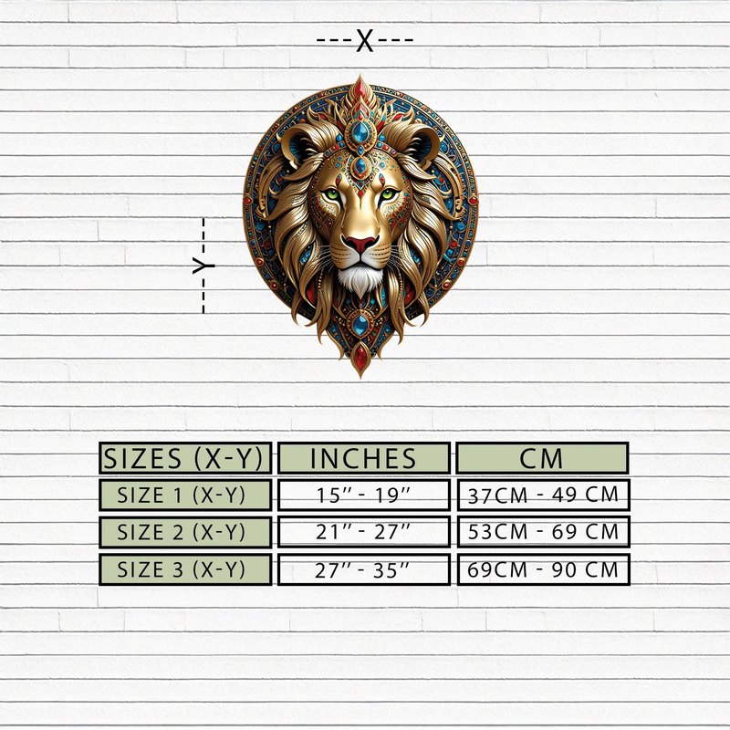 Regal Lion Mandala Wall Art – Royal Jungle Vibes Decor-KAFUVM026 by Enova Art