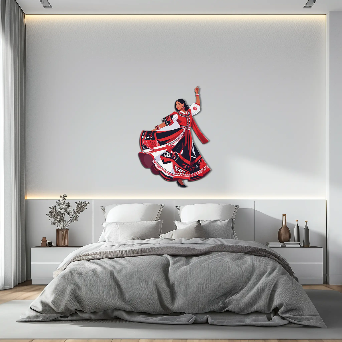 Dancing Woman Metal Wall Art – Bold & Cultural Decor-KAFUVM031 by Enova Art