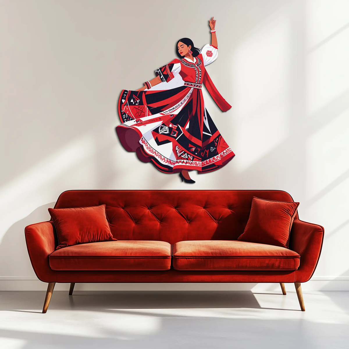 Dancing Woman Metal Wall Art – Bold & Cultural Decor-KAFUVM031 by Enova Art