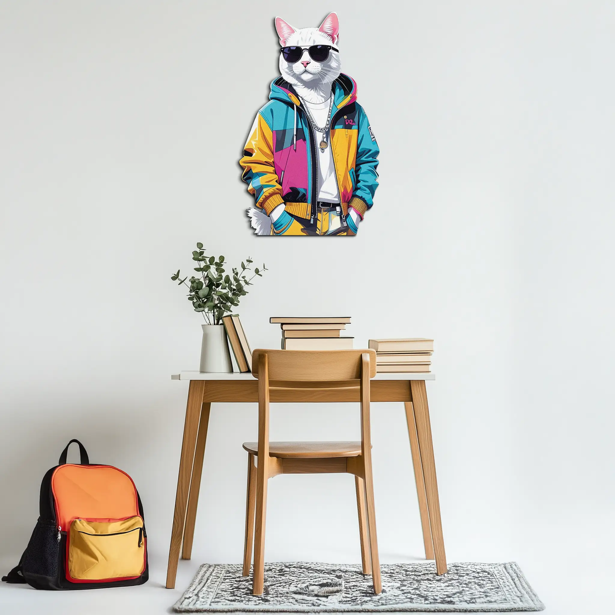 Cool Cat Metal Wall Art – Urban Street Style Decor-KAFUVM033 by Enova Art