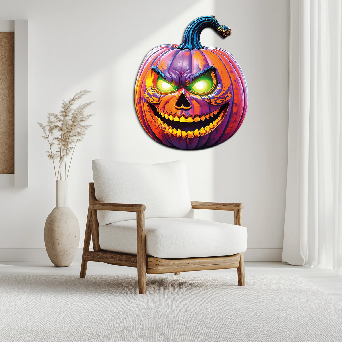 Evil Pumpkin Metal Wall Art – Spooky Halloween Decor-KAFUVM034 by Enova Art