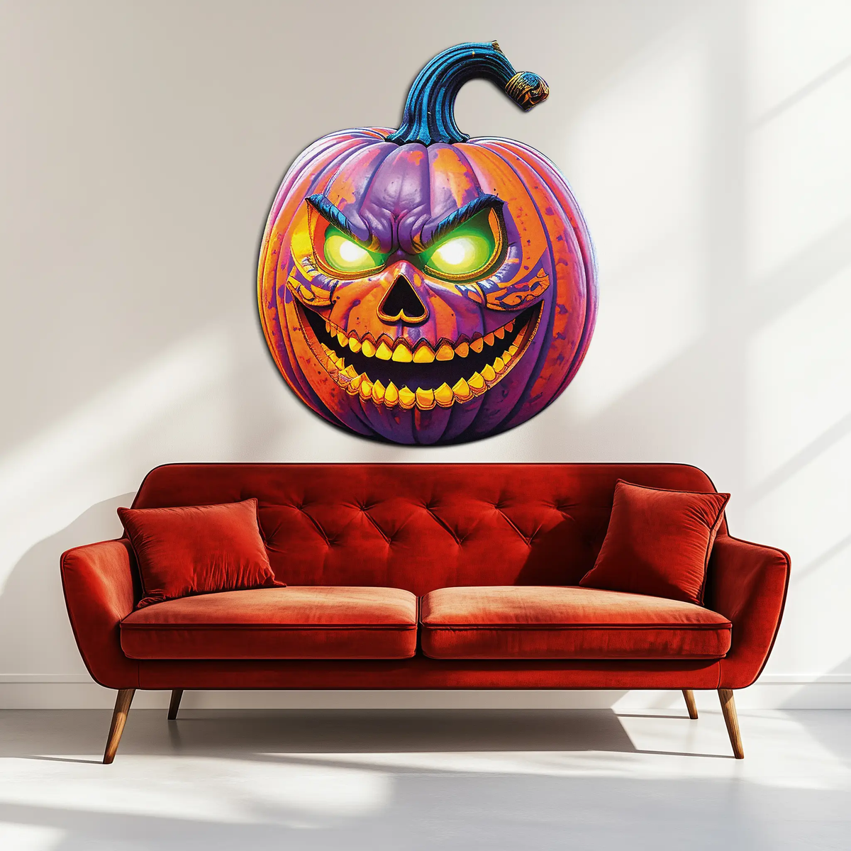 Evil Pumpkin Metal Wall Art – Spooky Halloween Decor-KAFUVM034 by Enova Art