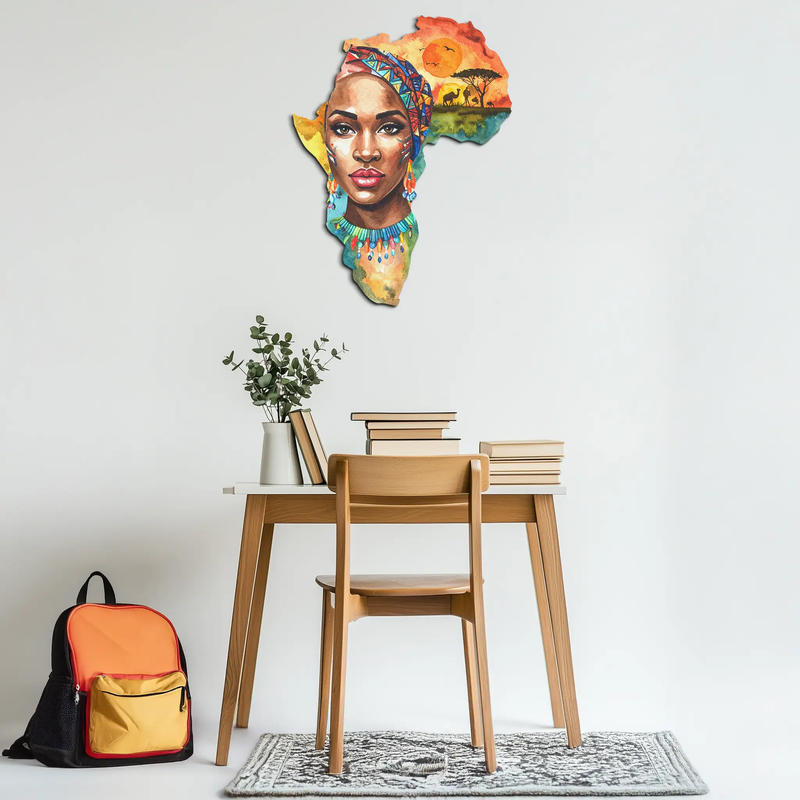 African Queen Metal Wall Art – Bold Cultural Decor-KAFUVM040 by Enova Art