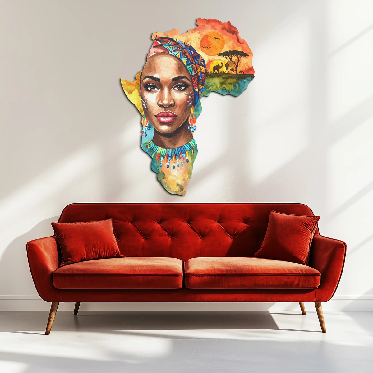 African Queen Metal Wall Art – Bold Cultural Decor-KAFUVM040 by Enova Art