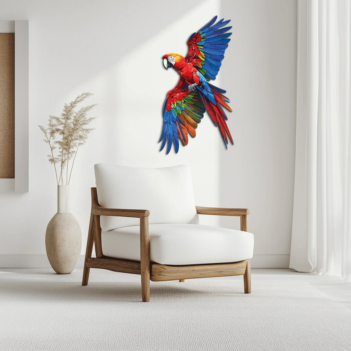 Colorful Parrot Metal Wall Art – Tropical Bird Decor-KAFUVM041 by Enova Art