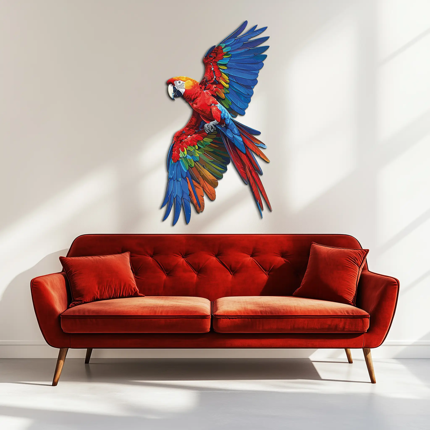 Colorful Parrot Metal Wall Art – Tropical Bird Decor-KAFUVM041 by Enova Art