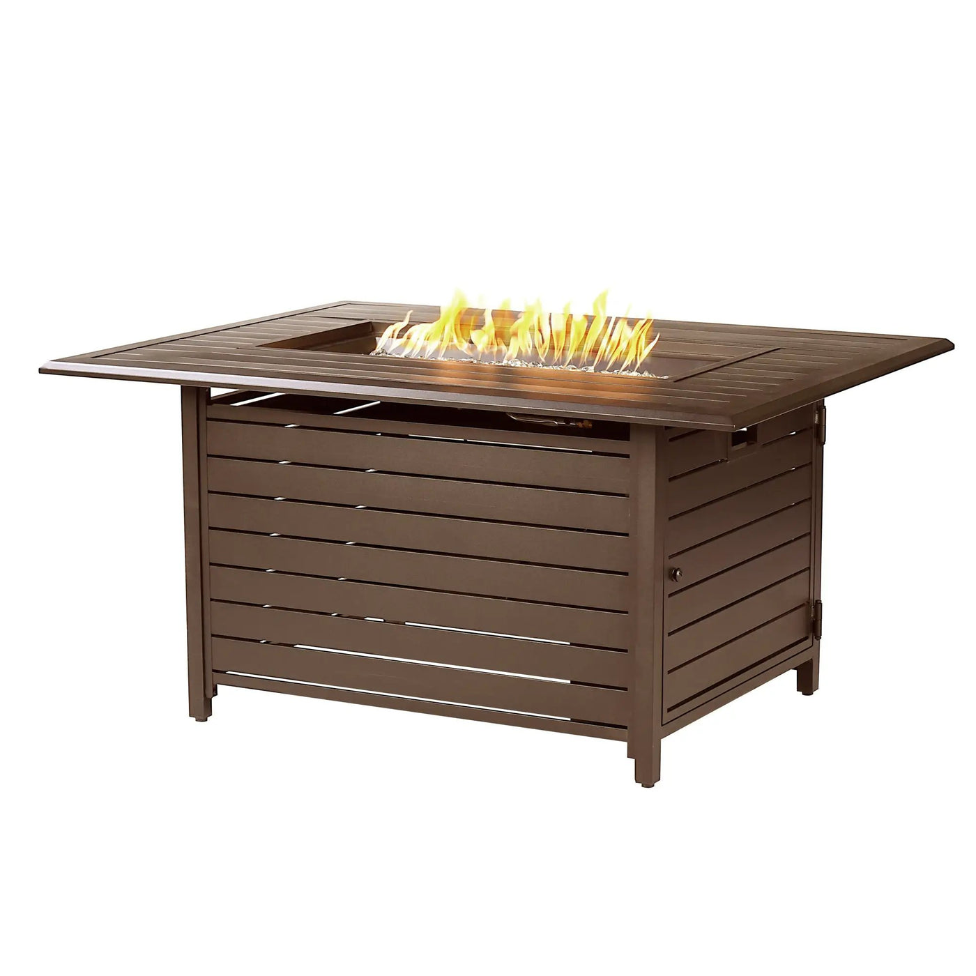 Aluminum 48-in Rectangular Propane Fire Table, Beads, Covers and Lid by Sharicks