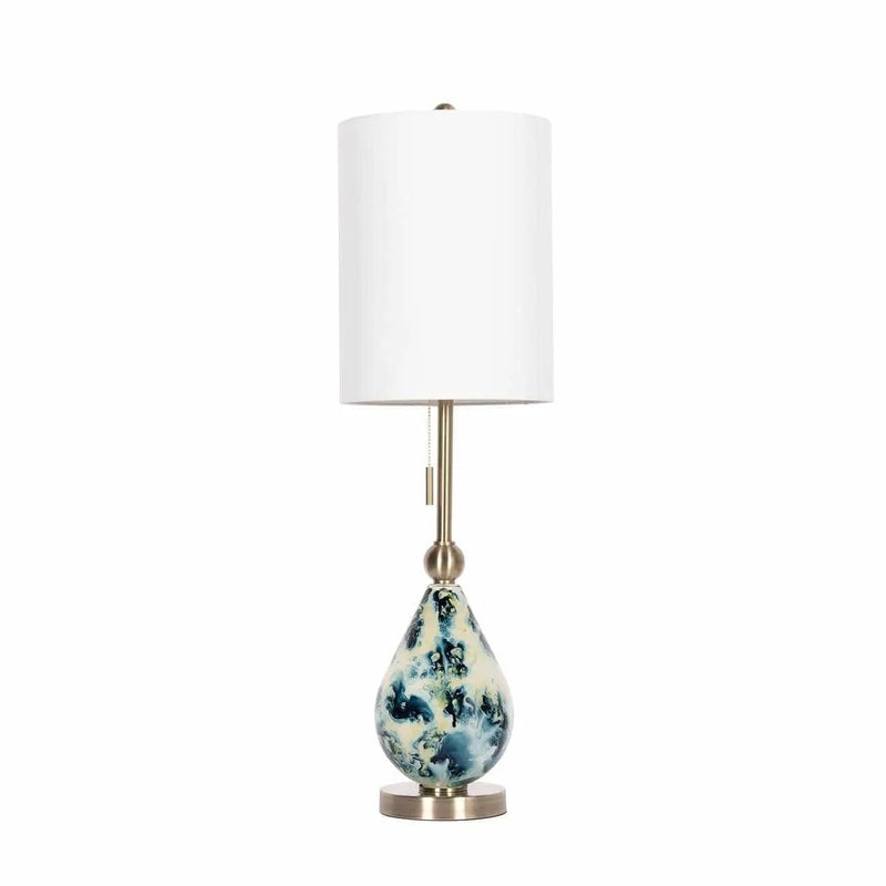Katipunan Aqua Gold Metallic Brass Table Lamp by Boutique Rugs