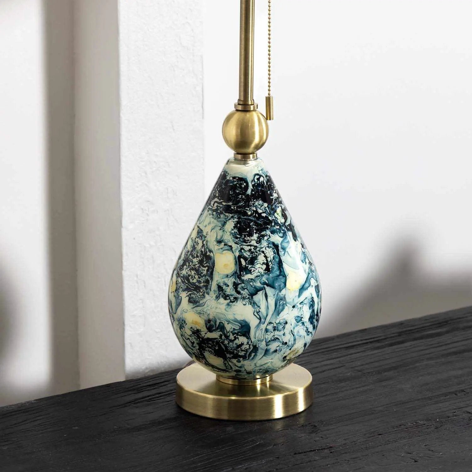 Katipunan Aqua Gold Metallic Brass Table Lamp by Boutique Rugs