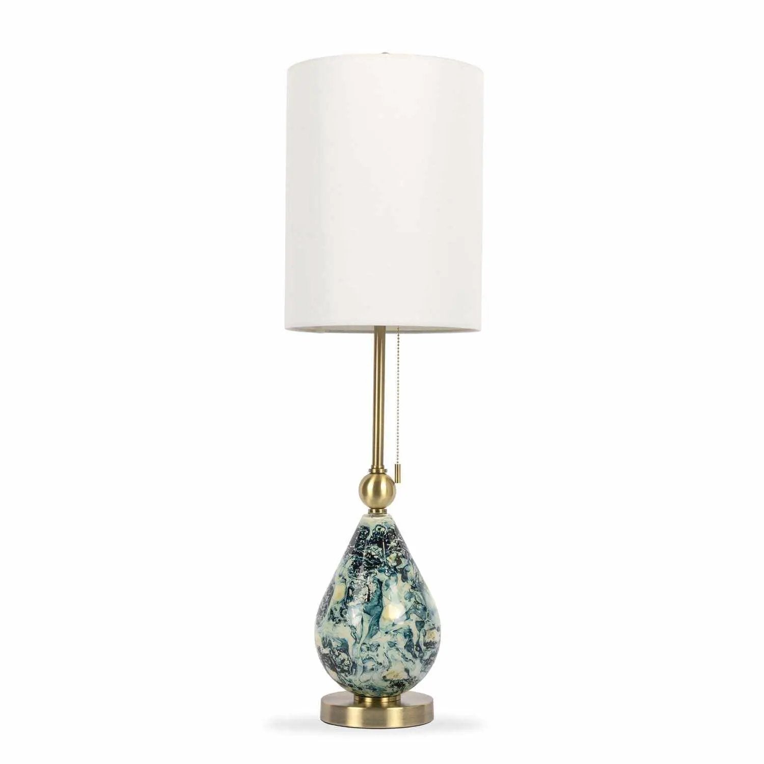 Katipunan Aqua Gold Metallic Brass Table Lamp by Boutique Rugs