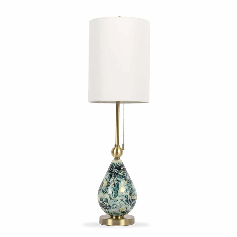 Katipunan Aqua Gold Metallic Brass Table Lamp by Boutique Rugs