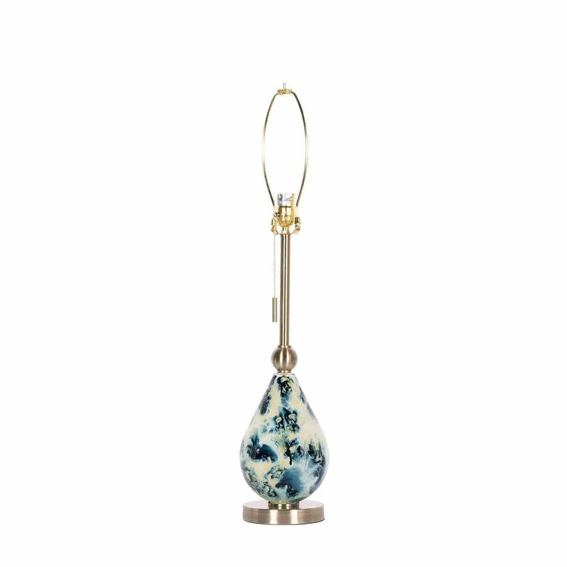 Katipunan Aqua Gold Metallic Brass Table Lamp by Boutique Rugs