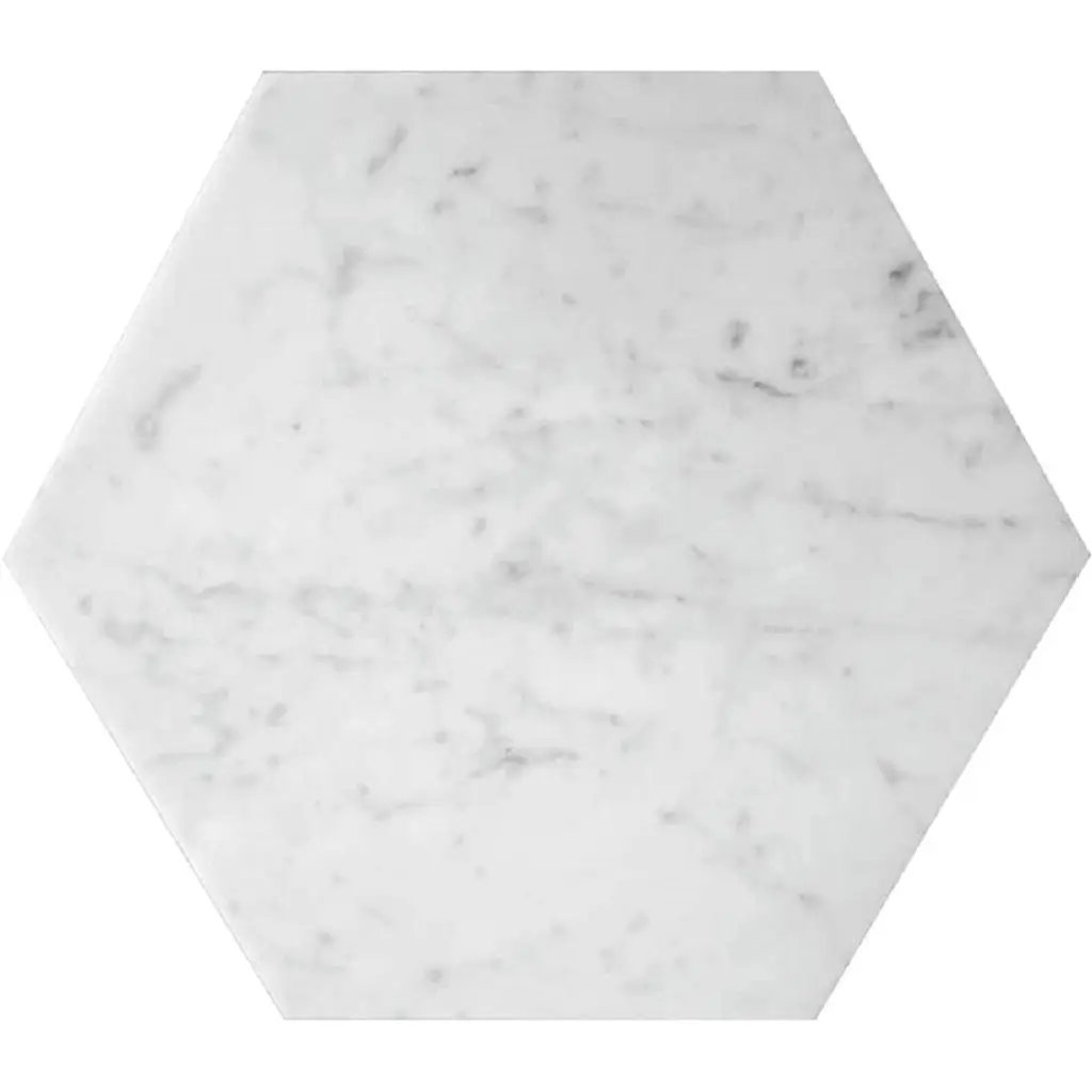 White 10x10 Honed Hexagon Bianco Carrara Marble Tile (5 pack, 2.95 sq ft/case) by Apollo Tile