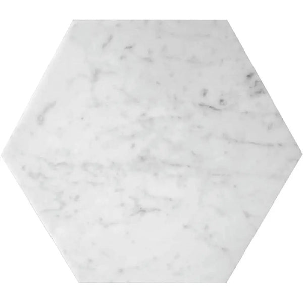 White 10x10 Honed Hexagon Bianco Carrara Marble Tile (5 pack, 2.95 sq ft/case), photo 2 of 3