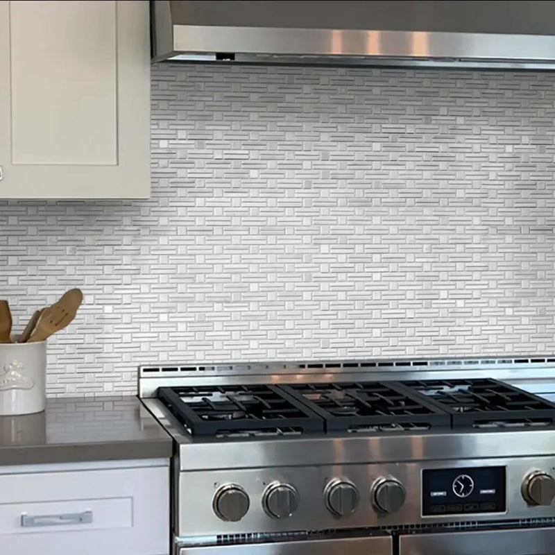 Eastern White 12x12 Polished Brick Marble Mosaic Tile (5 pack, 4.875 sq ft/case) by Apollo Tile