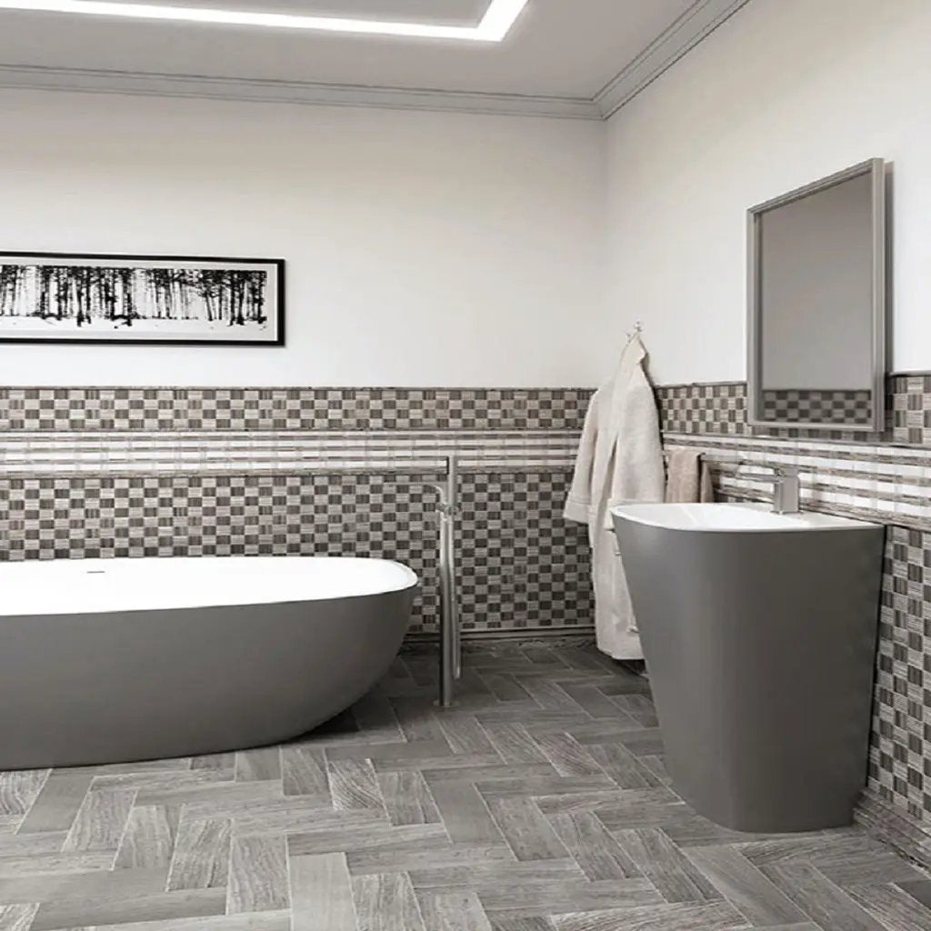 White 12x12 Polished Marble Mosaic Tile (5 pack, 5 sq ft/case) by Apollo Tile